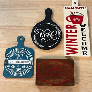 Set up for Christmas signs